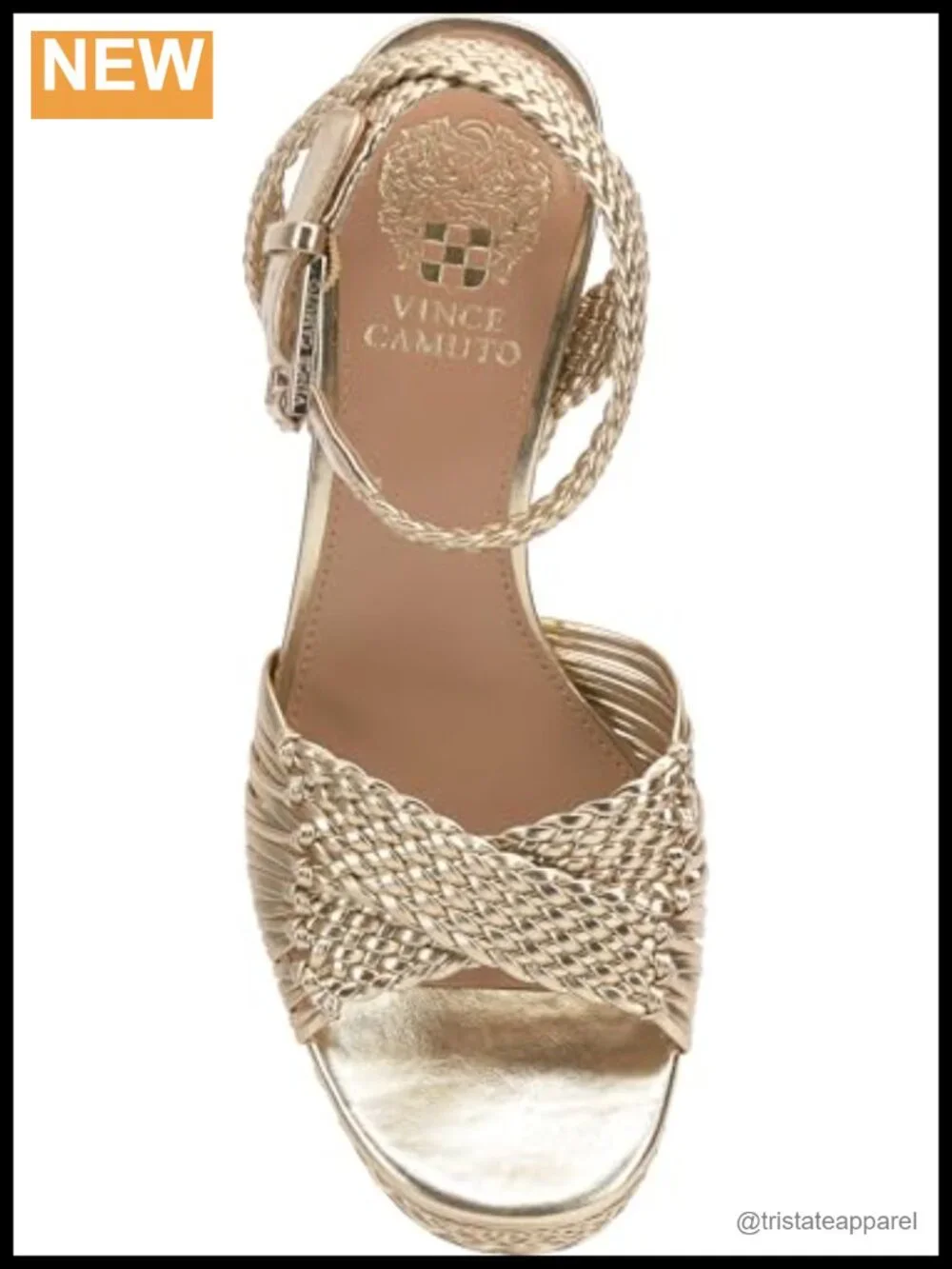 Synthetic Woven Platform Sandals with Block Heel & Ankle Strap